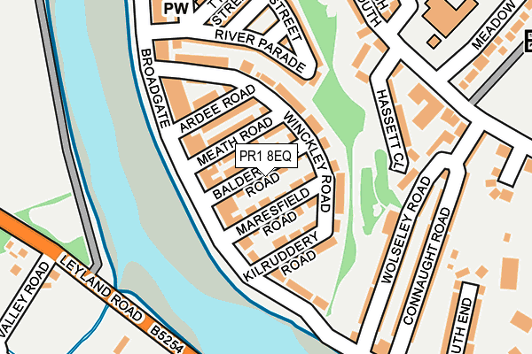 PR1 8EQ map - OS OpenMap – Local (Ordnance Survey)