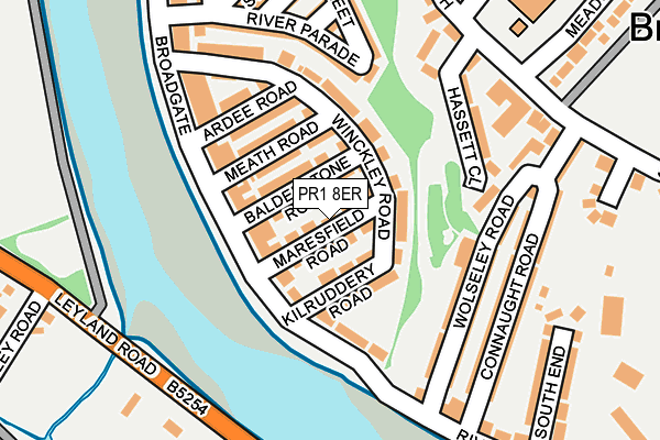 PR1 8ER map - OS OpenMap – Local (Ordnance Survey)