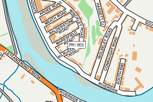 PR1 8ES map - OS OpenMap – Local (Ordnance Survey)