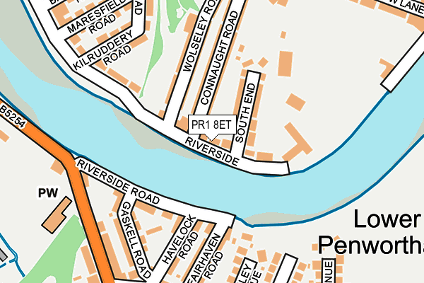 PR1 8ET map - OS OpenMap – Local (Ordnance Survey)