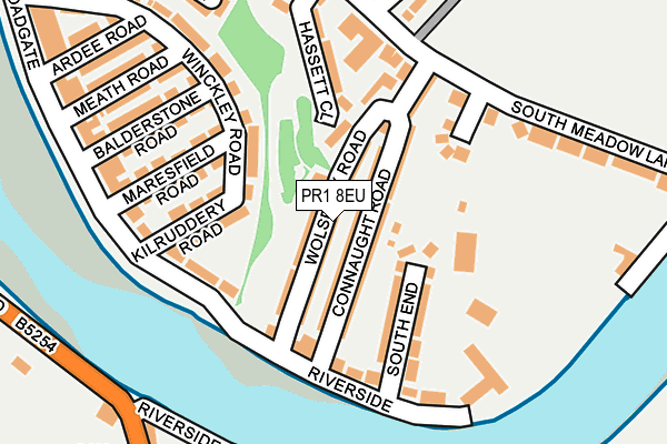 PR1 8EU map - OS OpenMap – Local (Ordnance Survey)