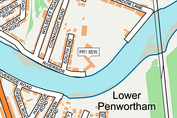 PR1 8EW map - OS OpenMap – Local (Ordnance Survey)