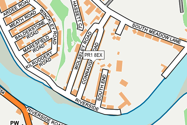 PR1 8EX map - OS OpenMap – Local (Ordnance Survey)