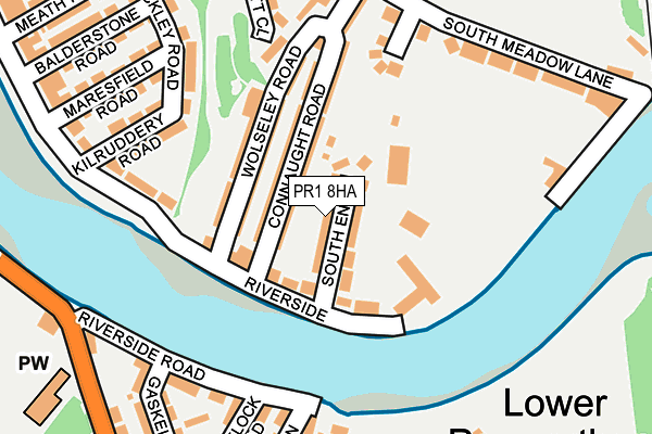PR1 8HA map - OS OpenMap – Local (Ordnance Survey)