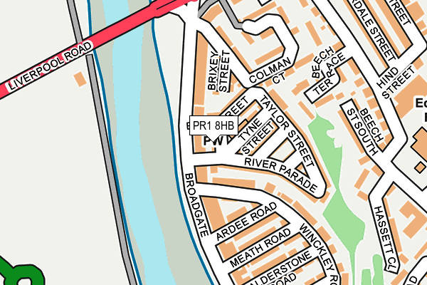 PR1 8HB map - OS OpenMap – Local (Ordnance Survey)