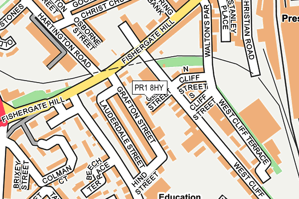 PR1 8HY map - OS OpenMap – Local (Ordnance Survey)