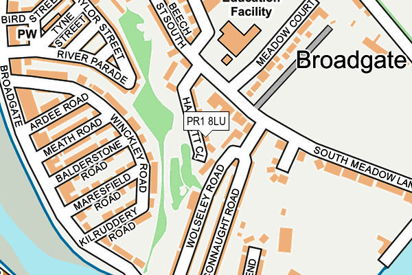 PR1 8LU map - OS OpenMap – Local (Ordnance Survey)