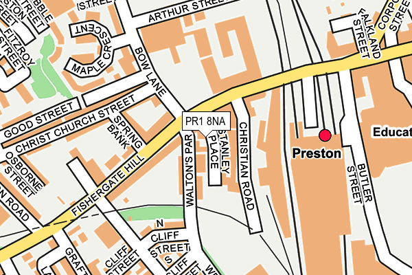 PR1 8NA map - OS OpenMap – Local (Ordnance Survey)