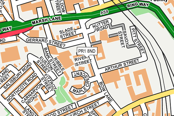PR1 8ND map - OS OpenMap – Local (Ordnance Survey)