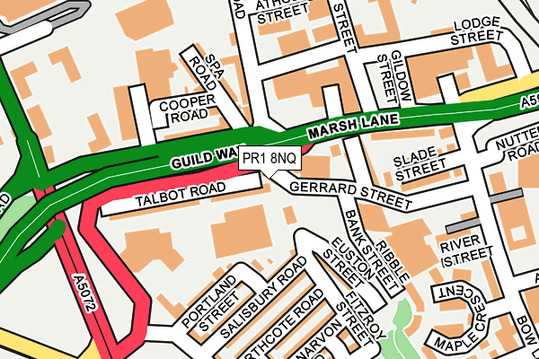 PR1 8NQ map - OS OpenMap – Local (Ordnance Survey)