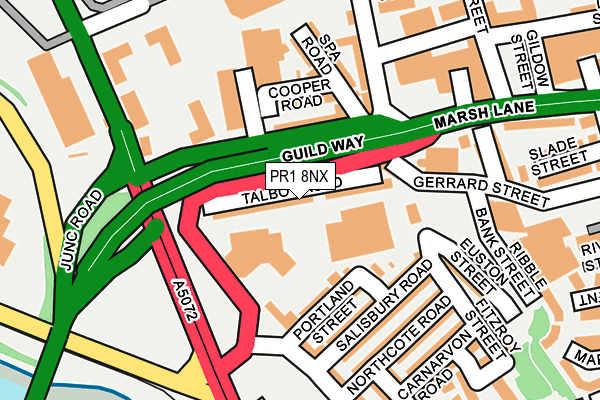 PR1 8NX map - OS OpenMap – Local (Ordnance Survey)