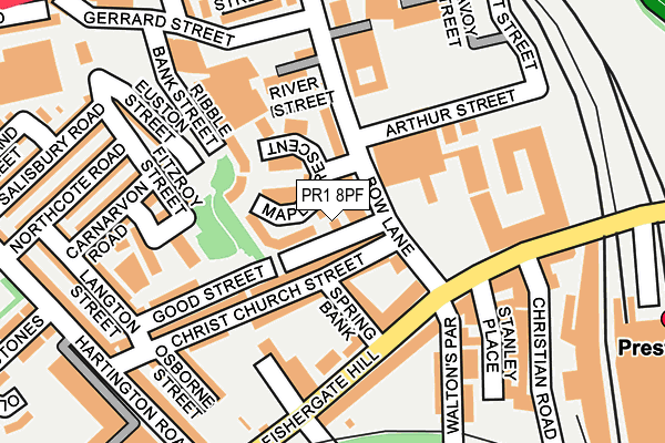 PR1 8PF map - OS OpenMap – Local (Ordnance Survey)