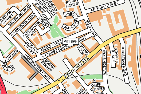 PR1 8PH map - OS OpenMap – Local (Ordnance Survey)