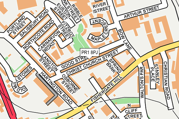 PR1 8PJ map - OS OpenMap – Local (Ordnance Survey)