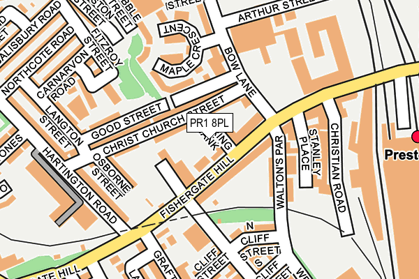 PR1 8PL map - OS OpenMap – Local (Ordnance Survey)