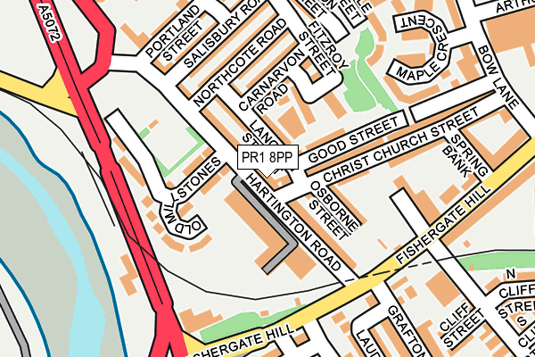 PR1 8PP map - OS OpenMap – Local (Ordnance Survey)