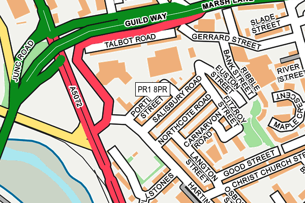 PR1 8PR map - OS OpenMap – Local (Ordnance Survey)