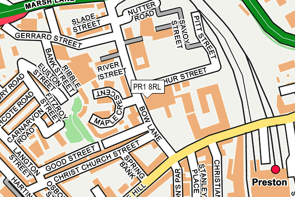 PR1 8RL map - OS OpenMap – Local (Ordnance Survey)