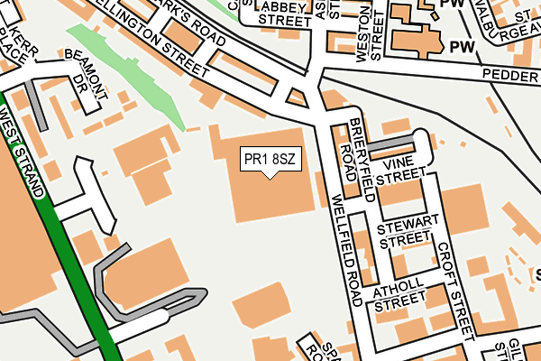 PR1 8SZ map - OS OpenMap – Local (Ordnance Survey)