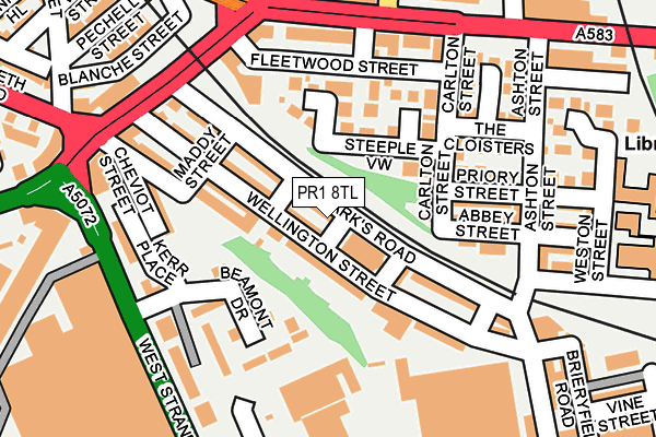 PR1 8TL map - OS OpenMap – Local (Ordnance Survey)