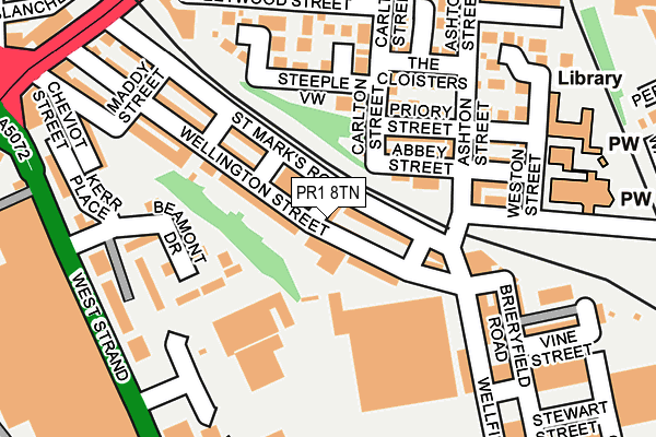PR1 8TN map - OS OpenMap – Local (Ordnance Survey)