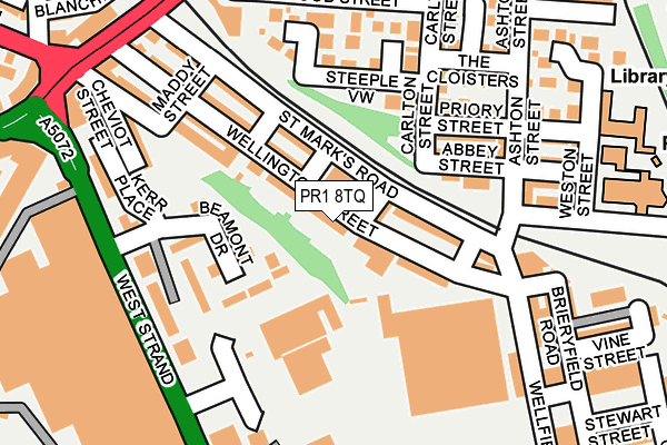 PR1 8TQ map - OS OpenMap – Local (Ordnance Survey)