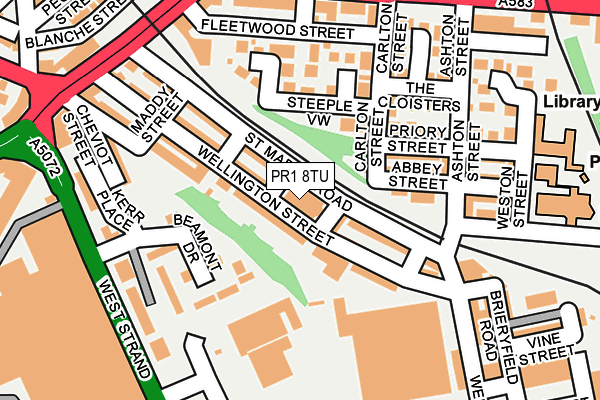 PR1 8TU map - OS OpenMap – Local (Ordnance Survey)