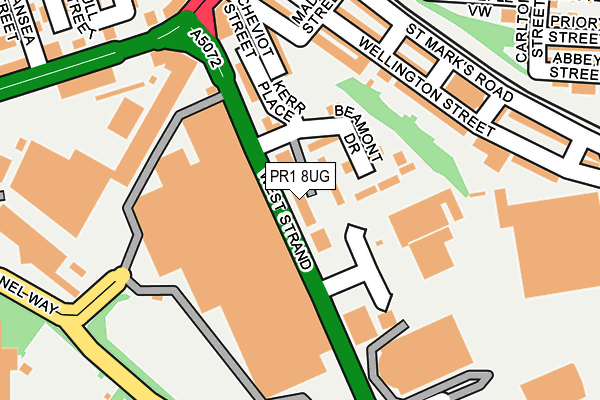 PR1 8UG map - OS OpenMap – Local (Ordnance Survey)