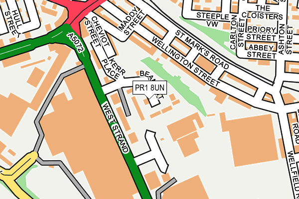 PR1 8UN map - OS OpenMap – Local (Ordnance Survey)