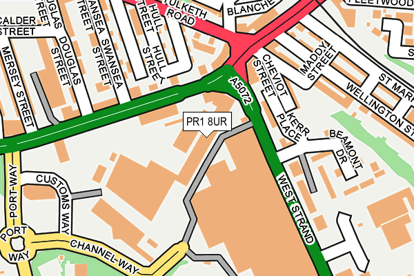 PR1 8UR map - OS OpenMap – Local (Ordnance Survey)