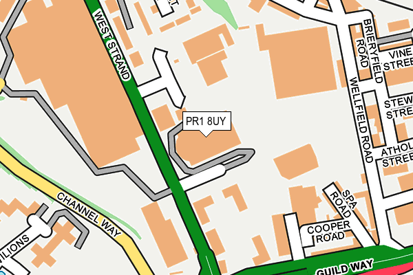 PR1 8UY map - OS OpenMap – Local (Ordnance Survey)