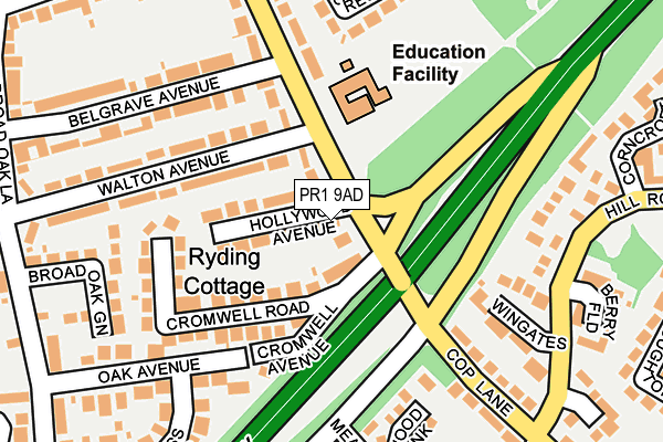 PR1 9AD map - OS OpenMap – Local (Ordnance Survey)