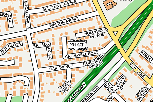 PR1 9AT map - OS OpenMap – Local (Ordnance Survey)