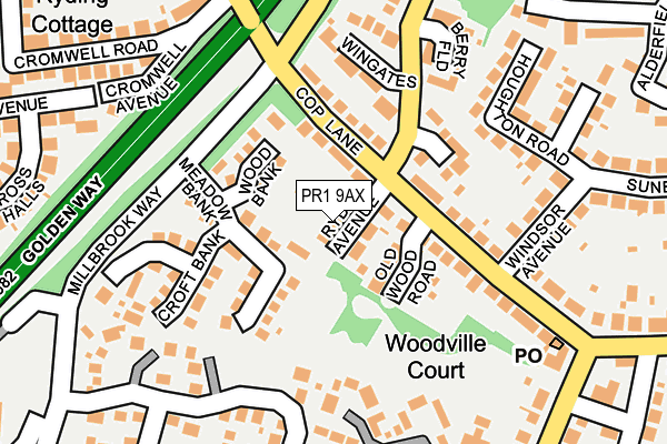 PR1 9AX map - OS OpenMap – Local (Ordnance Survey)