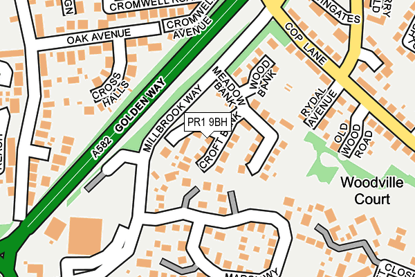 PR1 9BH map - OS OpenMap – Local (Ordnance Survey)