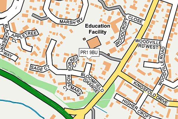 PR1 9BU map - OS OpenMap – Local (Ordnance Survey)