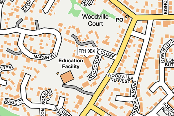 PR1 9BX map - OS OpenMap – Local (Ordnance Survey)