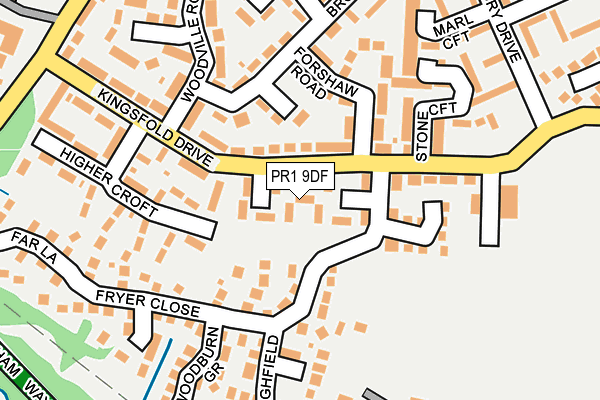 PR1 9DF map - OS OpenMap – Local (Ordnance Survey)