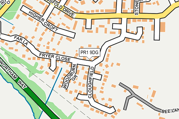 PR1 9DG map - OS OpenMap – Local (Ordnance Survey)