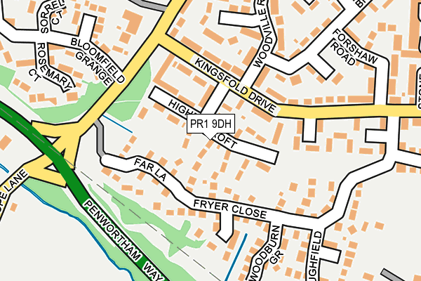 PR1 9DH map - OS OpenMap – Local (Ordnance Survey)
