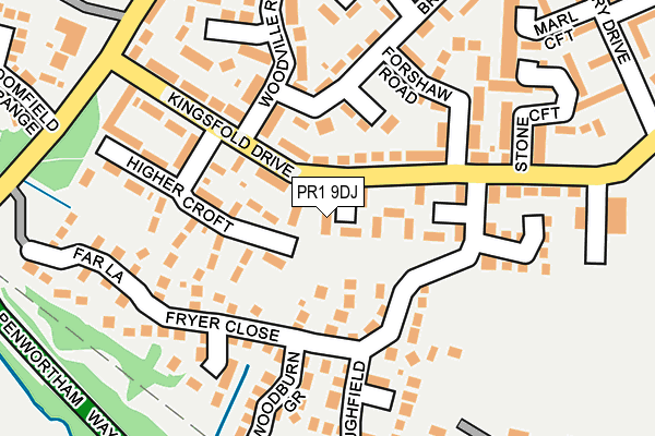 PR1 9DJ map - OS OpenMap – Local (Ordnance Survey)