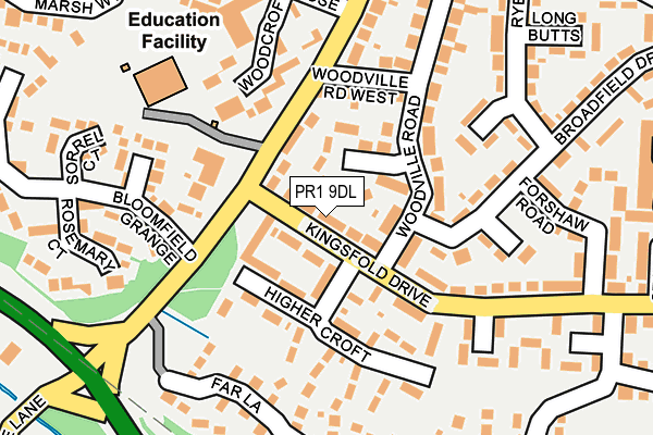 PR1 9DL map - OS OpenMap – Local (Ordnance Survey)