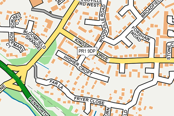 PR1 9DP map - OS OpenMap – Local (Ordnance Survey)