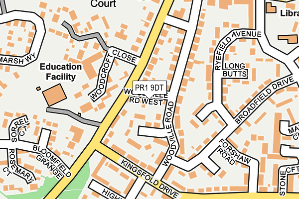 PR1 9DT map - OS OpenMap – Local (Ordnance Survey)
