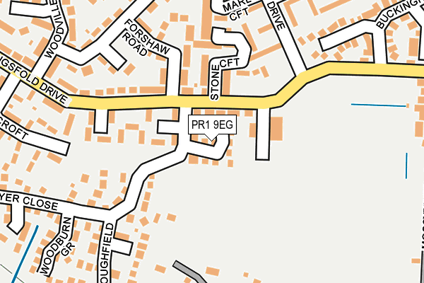 PR1 9EG map - OS OpenMap – Local (Ordnance Survey)