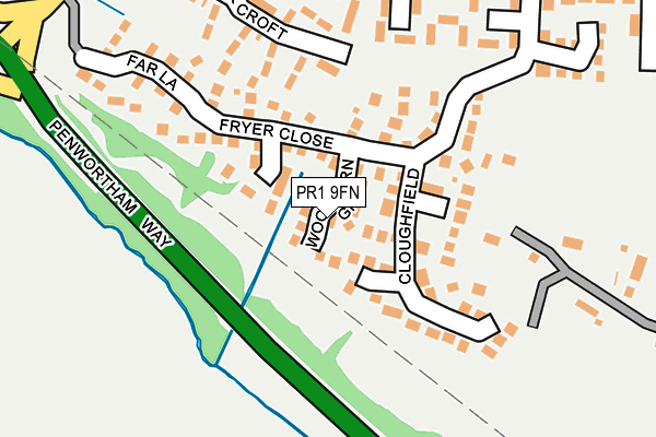 PR1 9FN map - OS OpenMap – Local (Ordnance Survey)