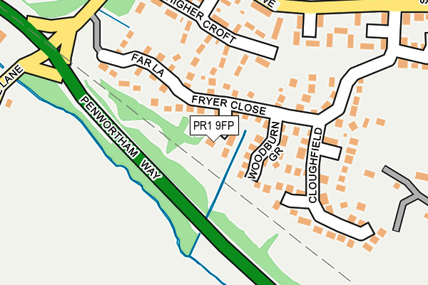PR1 9FP map - OS OpenMap – Local (Ordnance Survey)