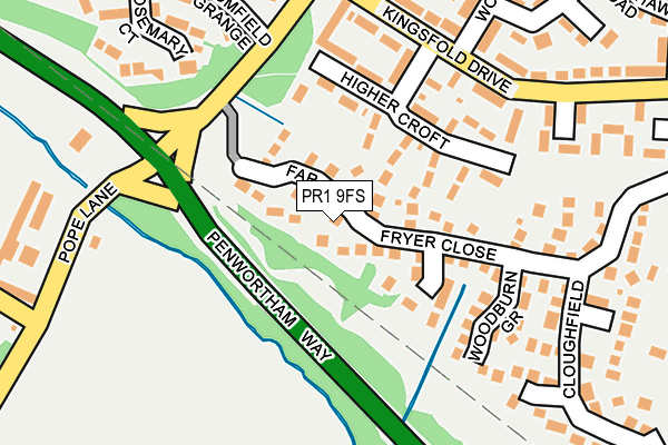 PR1 9FS map - OS OpenMap – Local (Ordnance Survey)