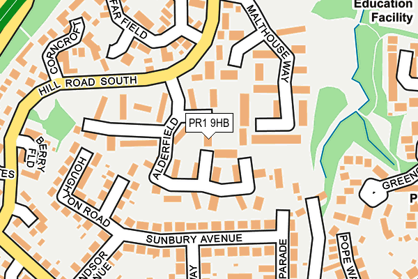 PR1 9HB map - OS OpenMap – Local (Ordnance Survey)