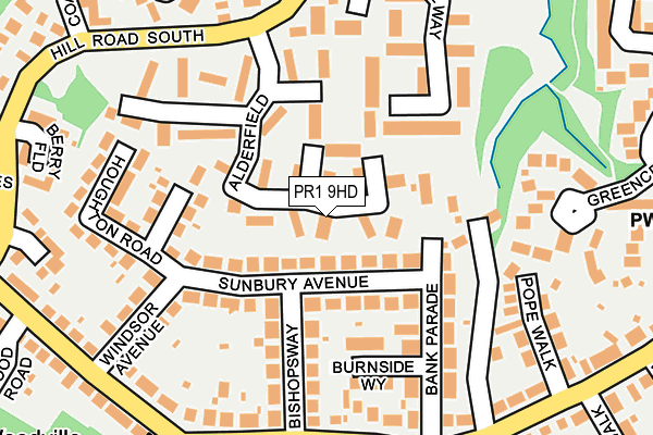 PR1 9HD map - OS OpenMap – Local (Ordnance Survey)